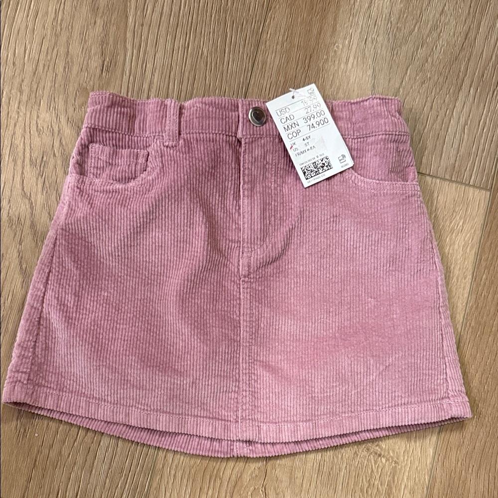 H&M 4-5 Y Pink Corduroy Skirt